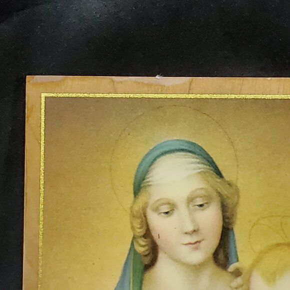 VTG Madonna del Granduca & Child by Raffaello Sanzio Religious Wood Icon *READ* - Picture 12 of 13